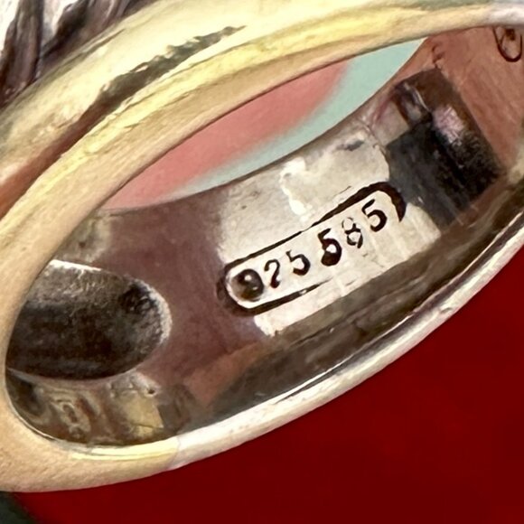 David Yurman Two-Tone Cable Cigar Band Ring – Sterling Silver & 14K Gold, Size 7 - Picture 6 of 13